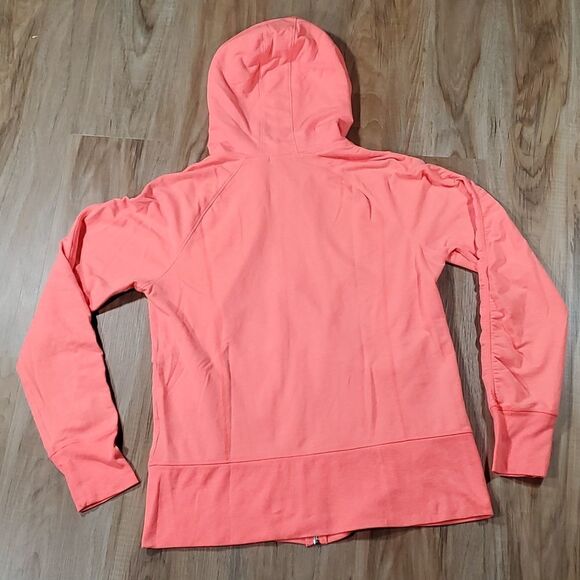💜Champion Elite Neon Orange Zippered Long Sleeve Hooded Sweatshirt Large - Picture 2 of 7
